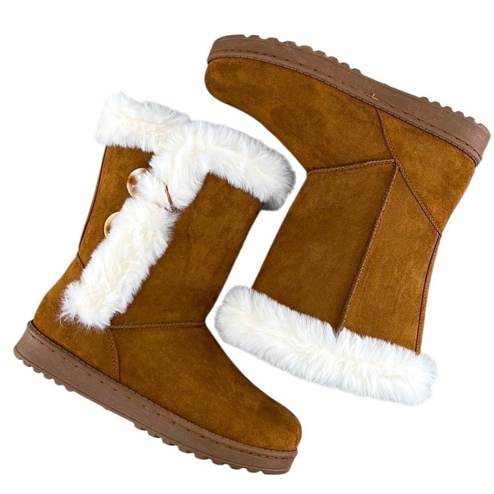 Women’s Cozy Abigail Faux-Fur Winter Boots Size 9